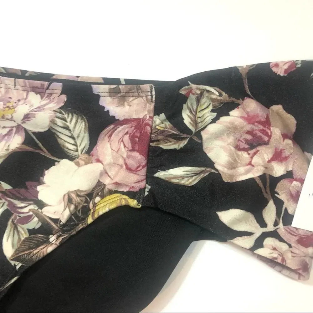 Rachel Roy Ruched Side floral swim bikini bottom
